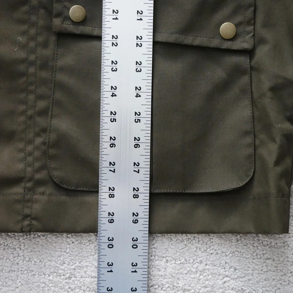 H&M Mens Utility Jacket Olive Green Corduroy Collar Field Coat Medium NEW